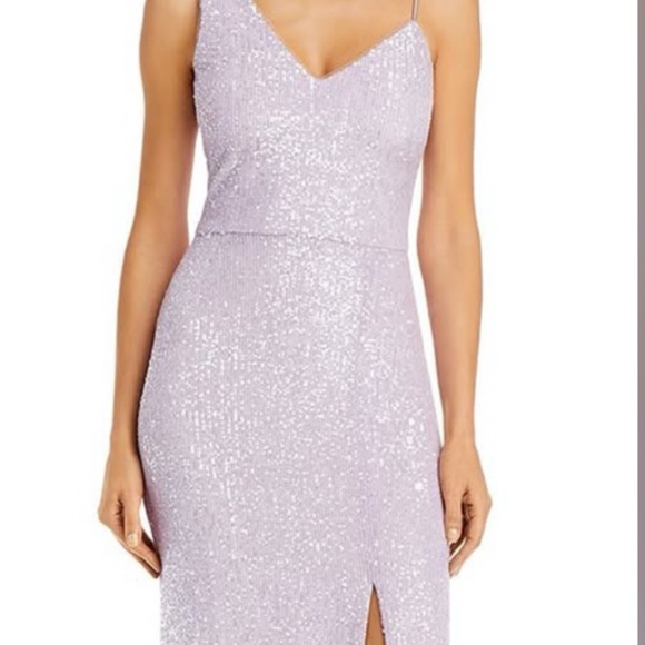 AQUA Sequined Asymmetric Gown - Picture 2 of 2